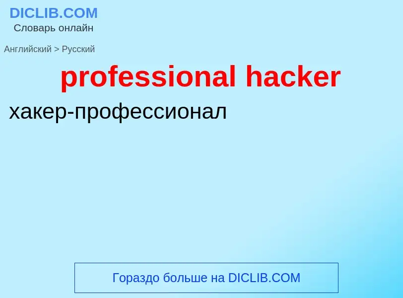 Как переводится professional hacker на Русский язык