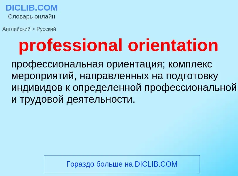 Μετάφραση του &#39professional orientation&#39 σε Ρωσικά