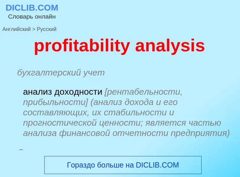 Как переводится profitability analysis на Русский язык