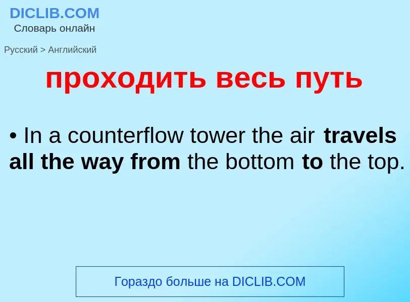 ¿Cómo se dice проходить весь путь en Inglés? Traducción de &#39проходить весь путь&#39 al Inglés