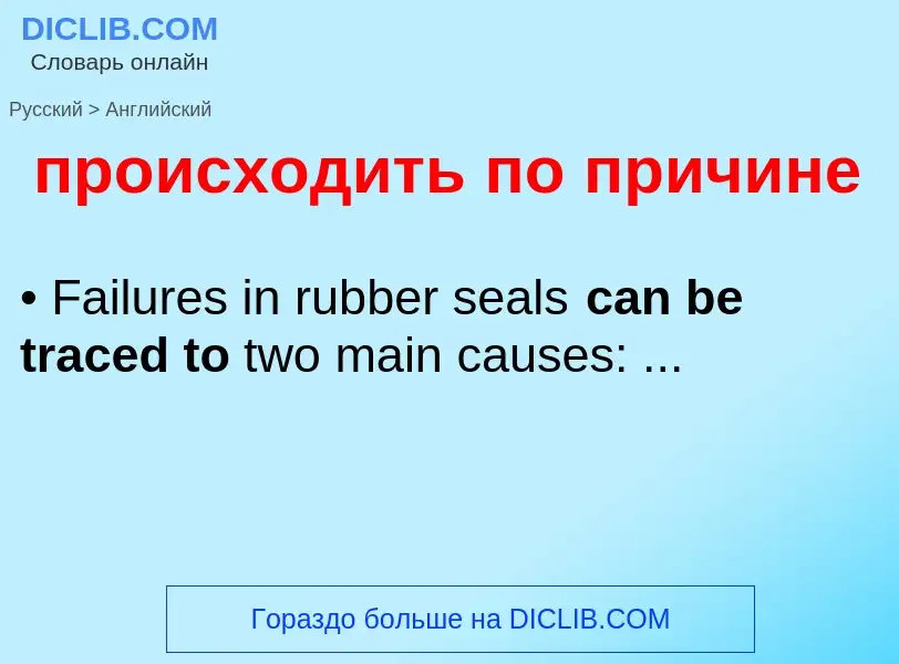 Μετάφραση του &#39происходить по причине&#39 σε Αγγλικά