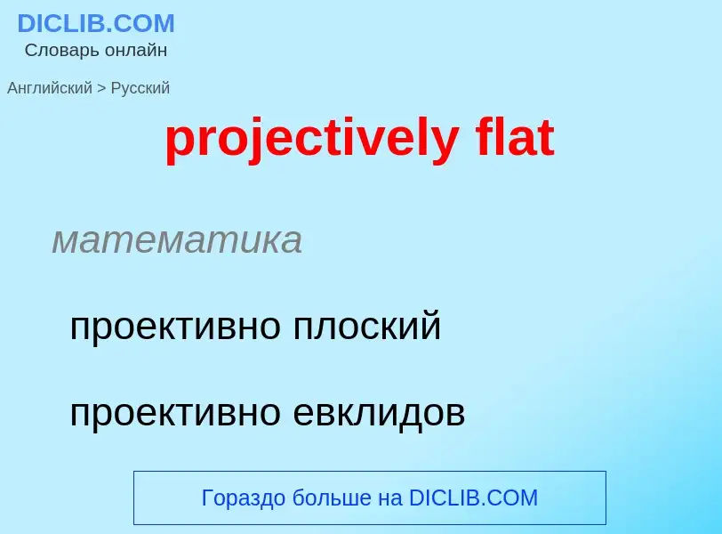 Μετάφραση του &#39projectively flat&#39 σε Ρωσικά