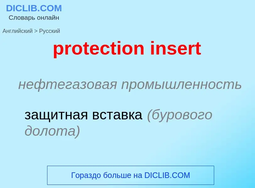 Как переводится protection insert на Русский язык