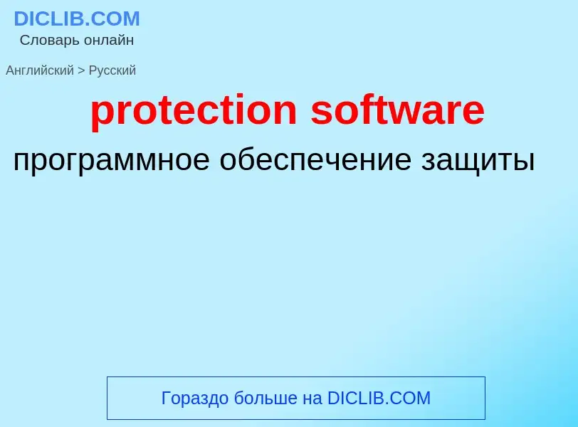 Как переводится protection software на Русский язык