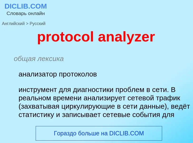 Как переводится protocol analyzer на Русский язык