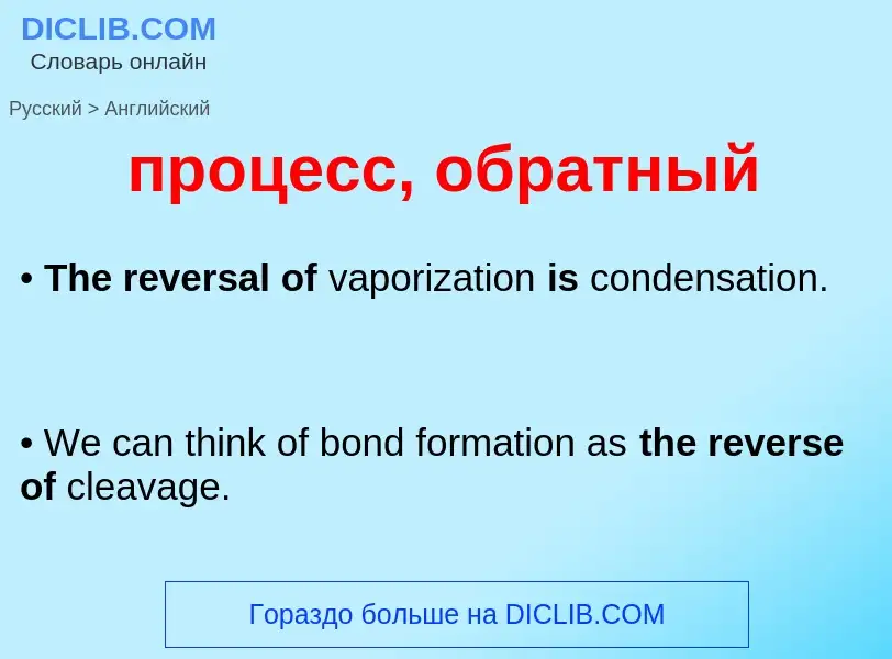 What is the English for процесс, обратный? Translation of &#39процесс, обратный&#39 to English