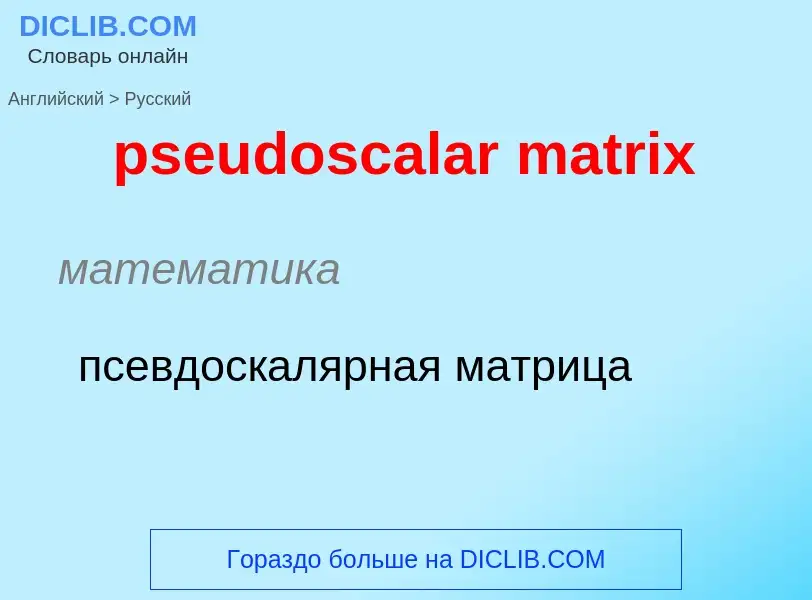 Vertaling van &#39pseudoscalar matrix&#39 naar Russisch