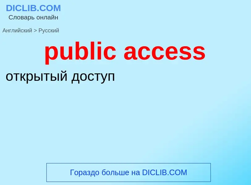 Как переводится public access на Русский язык