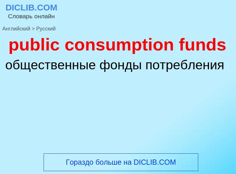 Μετάφραση του &#39public consumption funds&#39 σε Ρωσικά