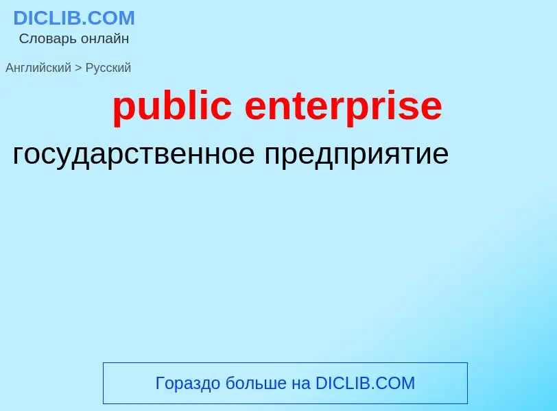 What is the Russian for public enterprise? Translation of &#39public enterprise&#39 to Russian