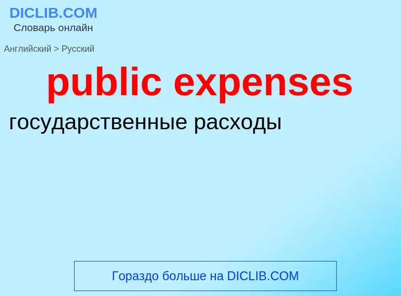 Как переводится public expenses на Русский язык