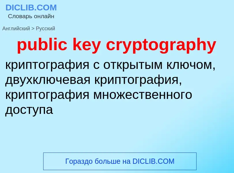 Vertaling van &#39public key cryptography&#39 naar Russisch