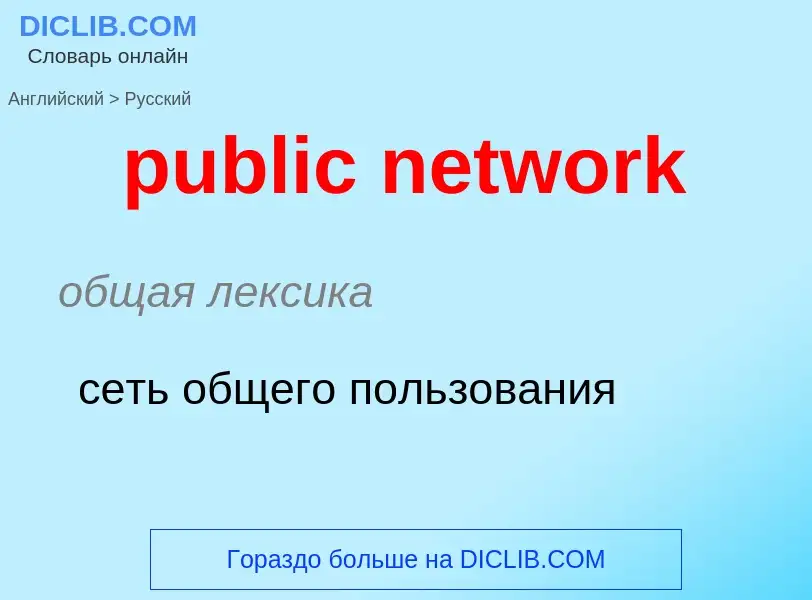 Como se diz public network em Russo? Tradução de &#39public network&#39 em Russo