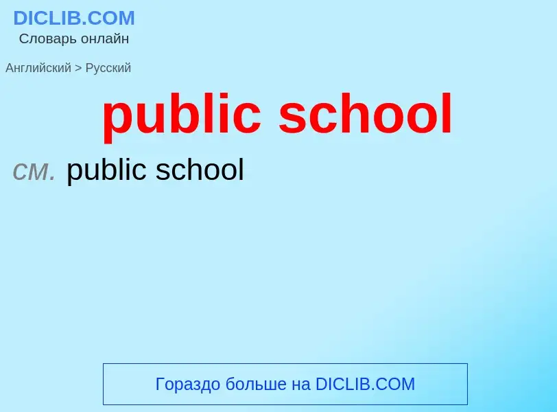 Как переводится public school на Русский язык