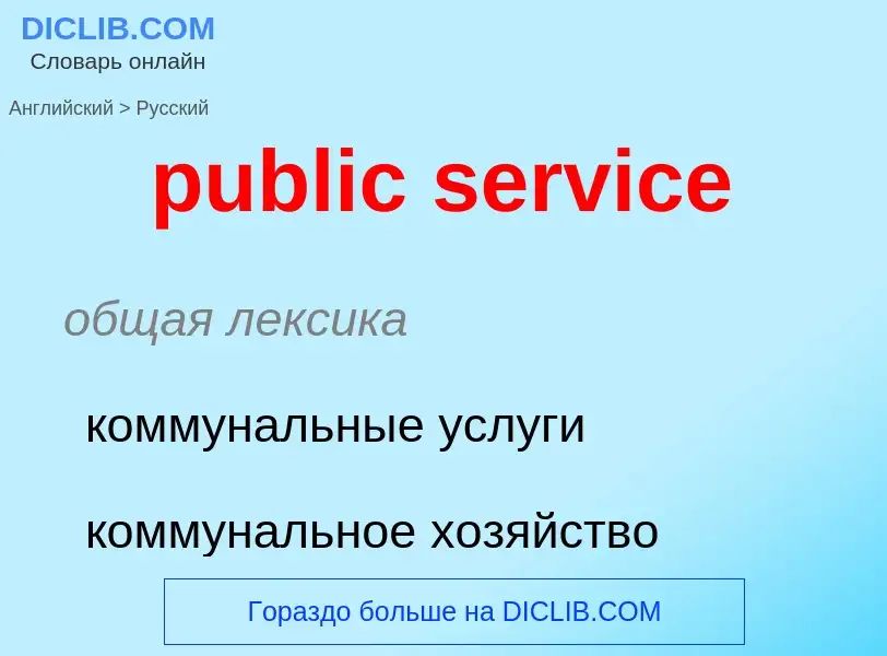 Как переводится public service на Русский язык