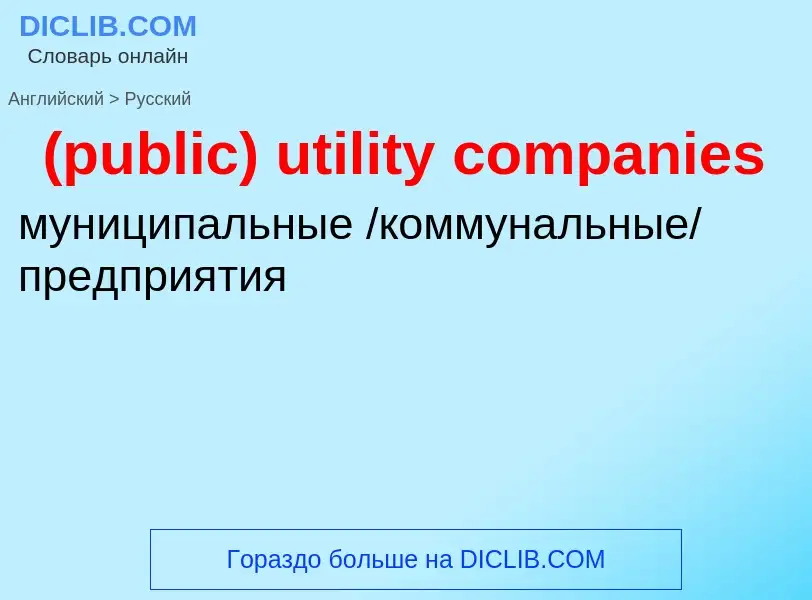 Μετάφραση του &#39(public) utility companies&#39 σε Ρωσικά