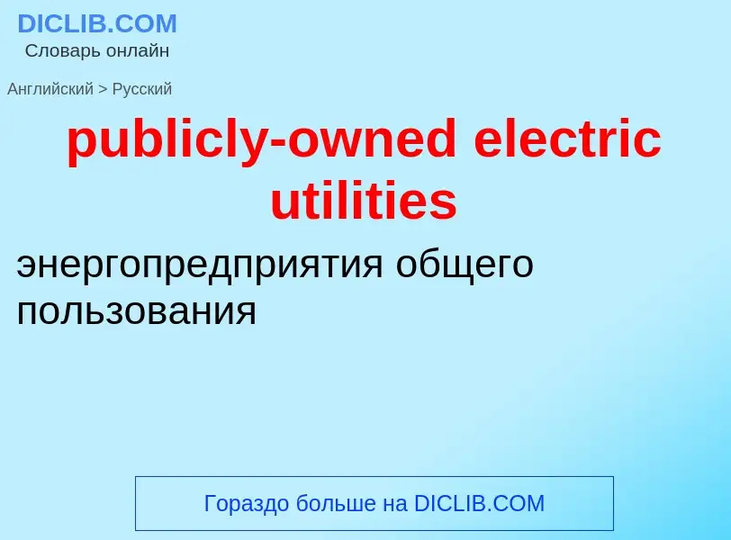 Как переводится publicly-owned electric utilities на Русский язык