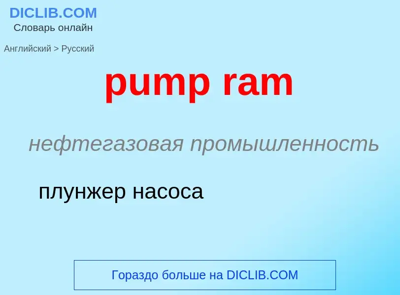 What is the Russian for pump ram? Translation of &#39pump ram&#39 to Russian