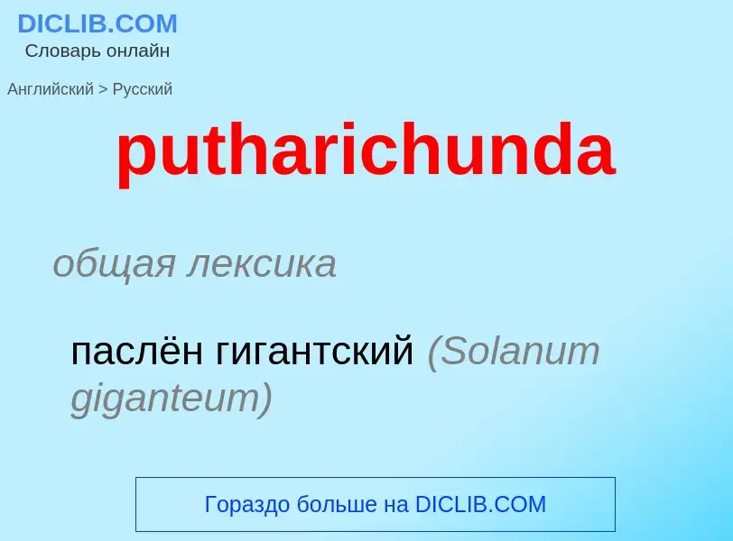 Как переводится putharichunda на Русский язык