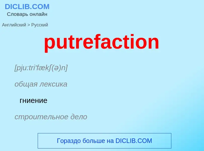 Как переводится putrefaction на Русский язык