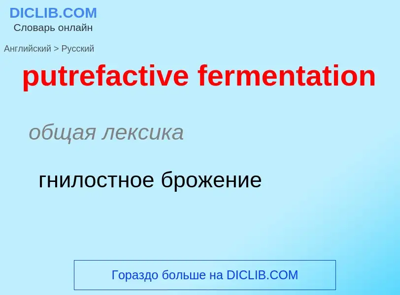 Как переводится putrefactive fermentation на Русский язык