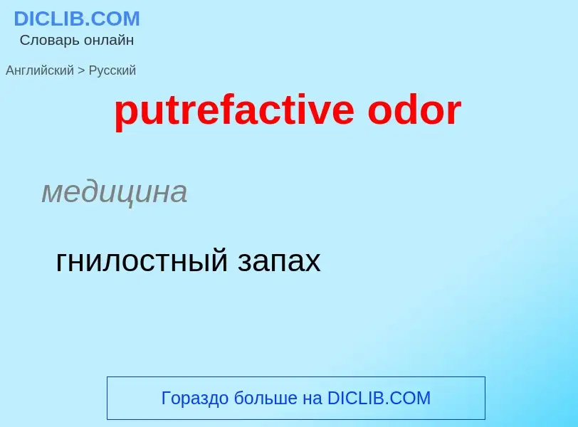 Как переводится putrefactive odor на Русский язык