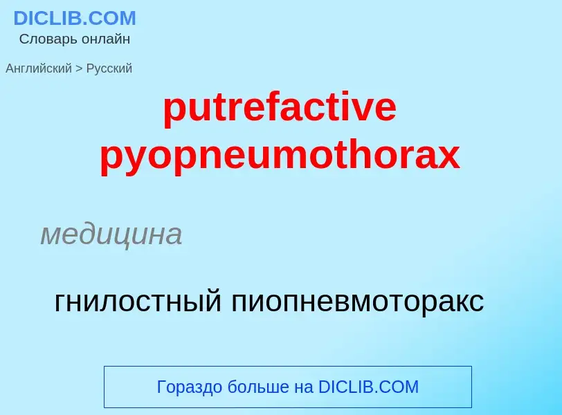 Как переводится putrefactive pyopneumothorax на Русский язык