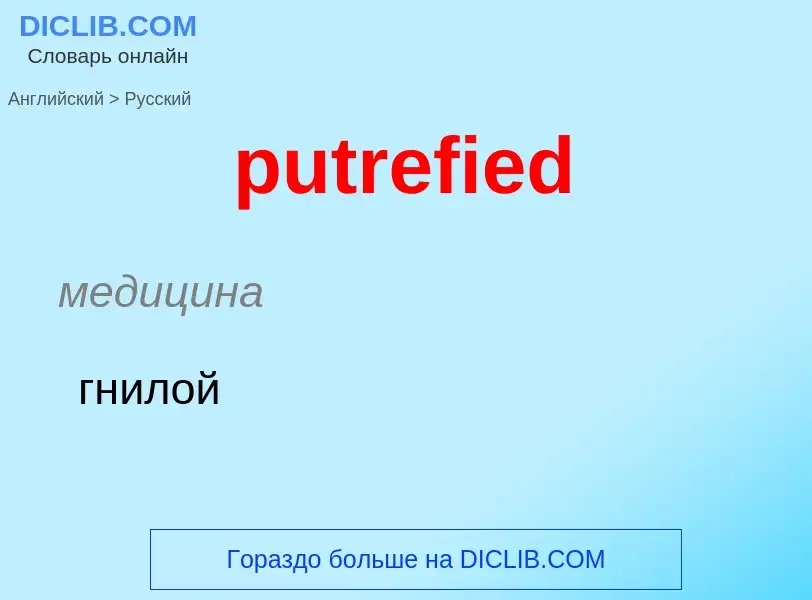 Как переводится putrefied на Русский язык