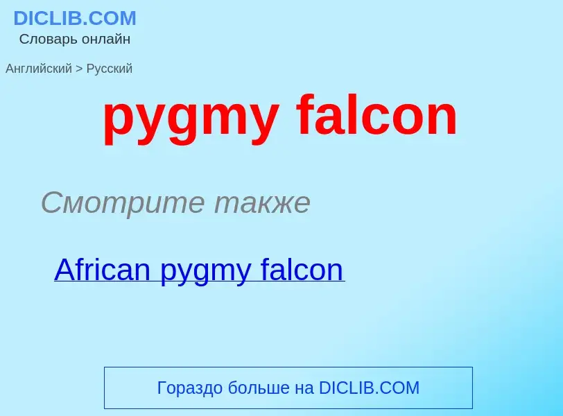 Μετάφραση του &#39pygmy falcon&#39 σε Ρωσικά