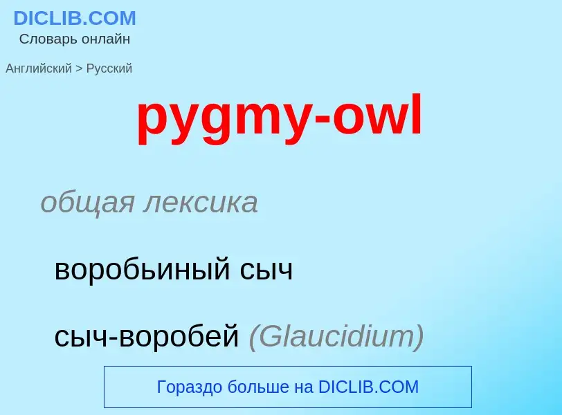 Μετάφραση του &#39pygmy-owl&#39 σε Ρωσικά