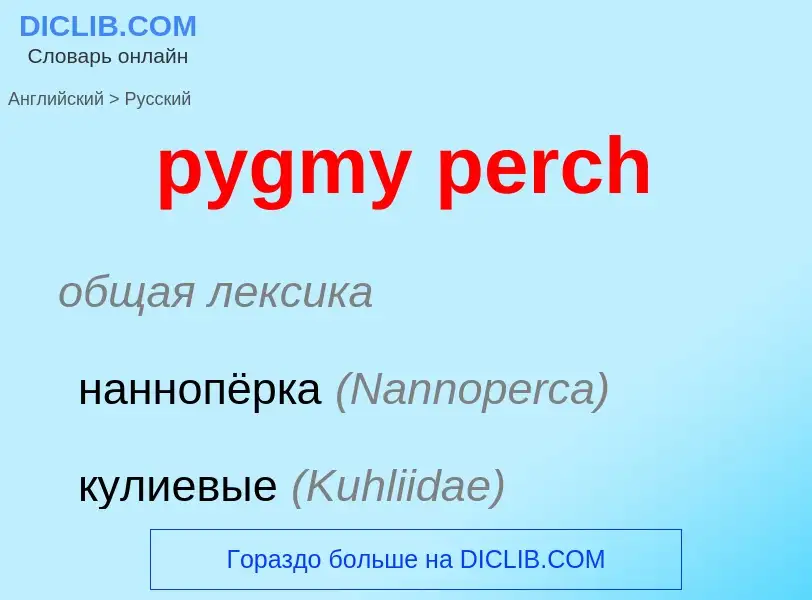 Μετάφραση του &#39pygmy perch&#39 σε Ρωσικά