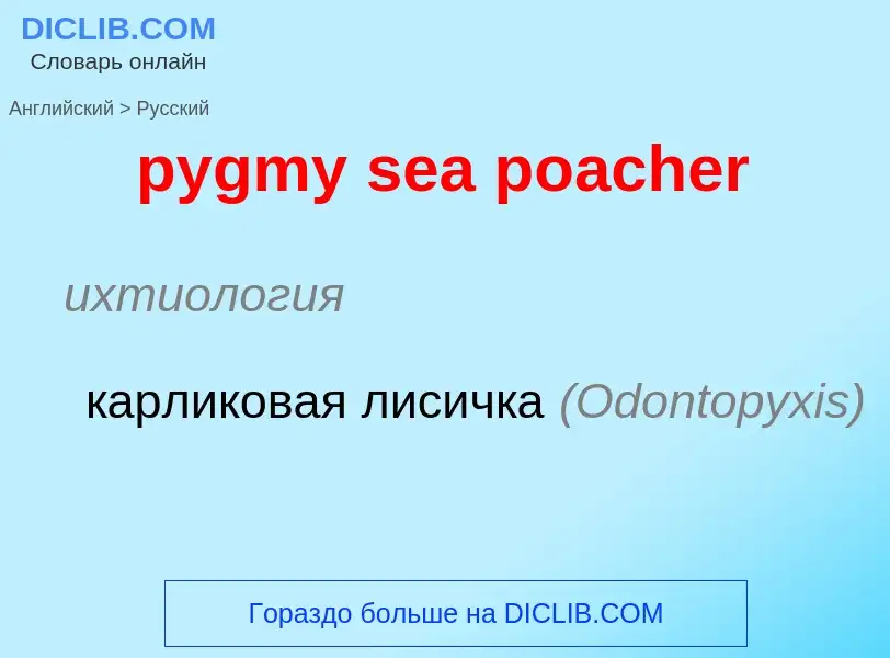 Μετάφραση του &#39pygmy sea poacher&#39 σε Ρωσικά