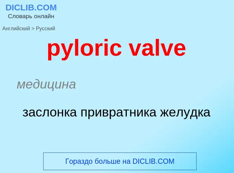 Μετάφραση του &#39pyloric valve&#39 σε Ρωσικά