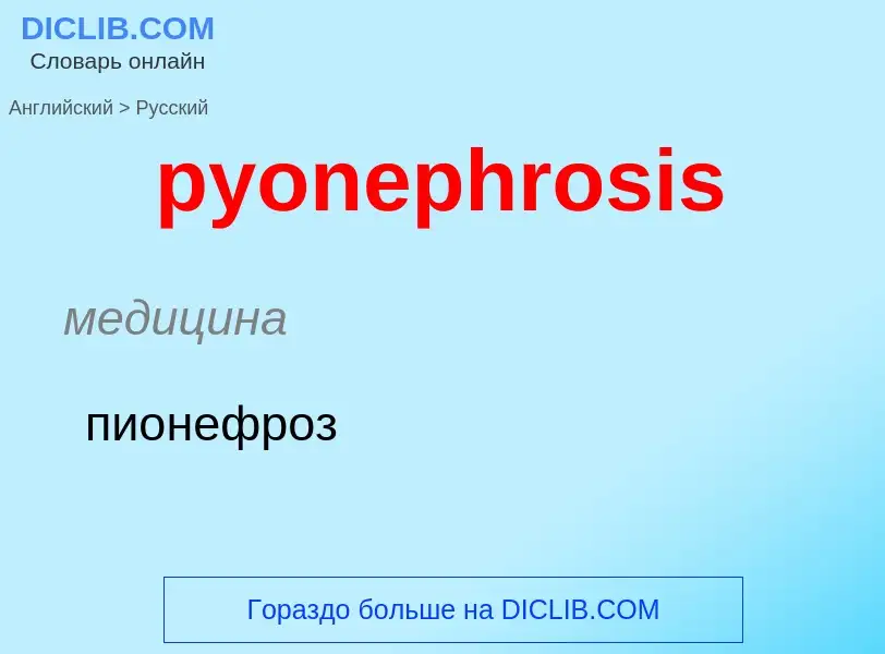 Μετάφραση του &#39pyonephrosis&#39 σε Ρωσικά