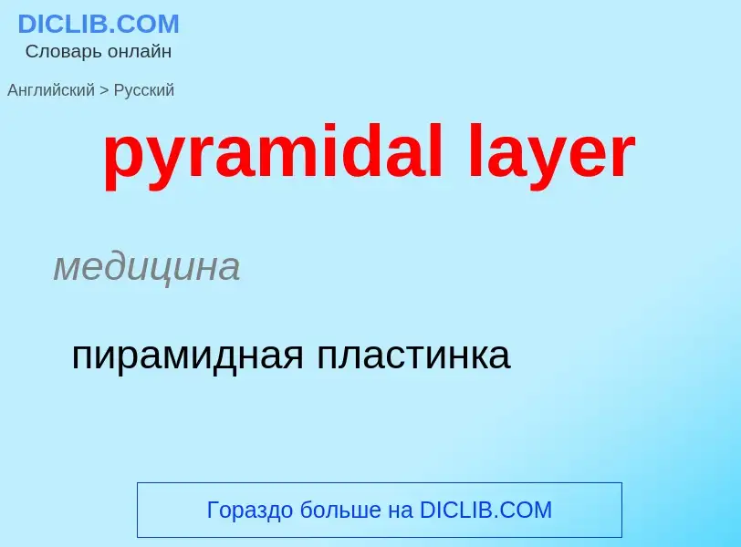 Как переводится pyramidal layer на Русский язык