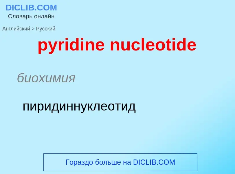 Как переводится pyridine nucleotide на Русский язык