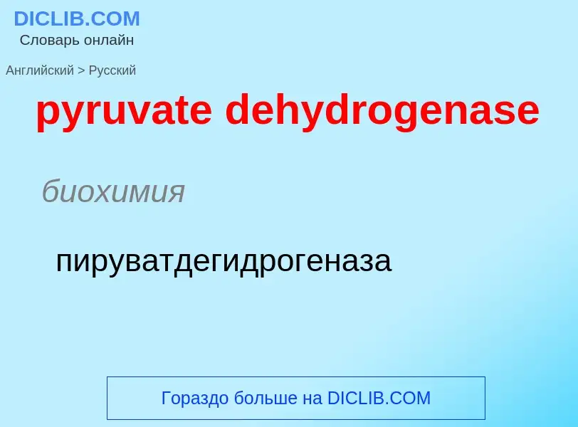 Μετάφραση του &#39pyruvate dehydrogenase&#39 σε Ρωσικά