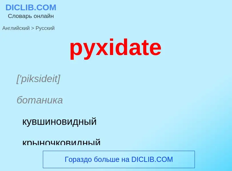 Μετάφραση του &#39pyxidate&#39 σε Ρωσικά