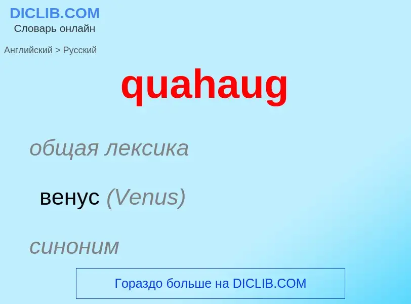 Como se diz quahaug em Russo? Tradução de &#39quahaug&#39 em Russo