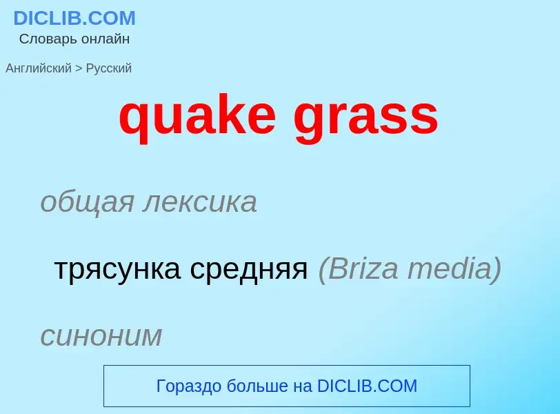 Como se diz quake grass em Russo? Tradução de &#39quake grass&#39 em Russo