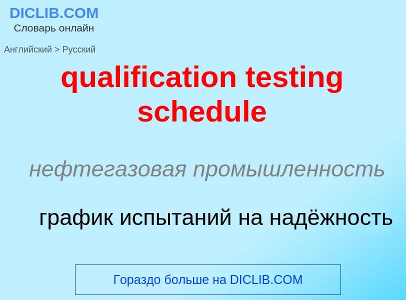 Como se diz qualification testing schedule em Russo? Tradução de &#39qualification testing schedule&