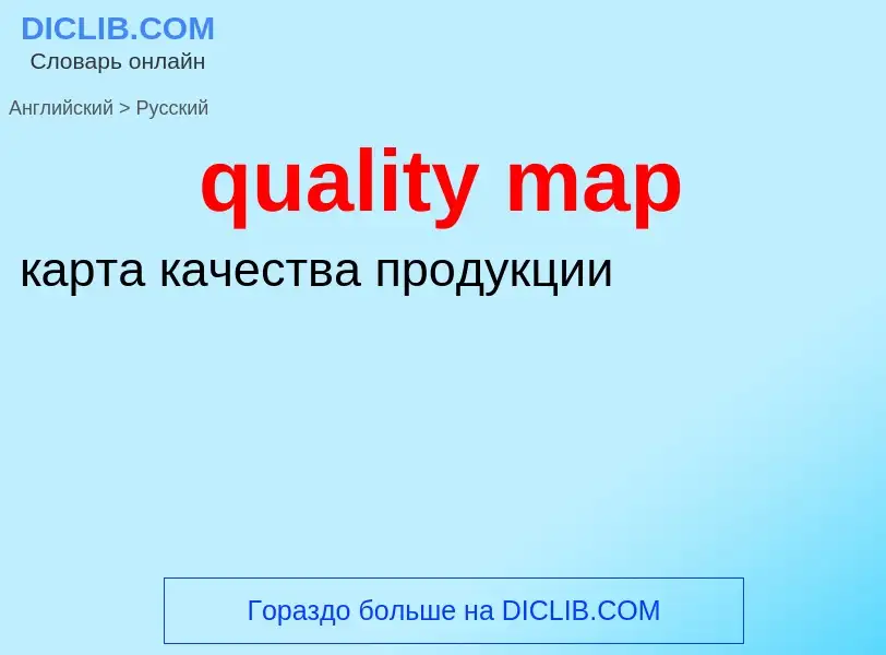 Как переводится quality map на Русский язык