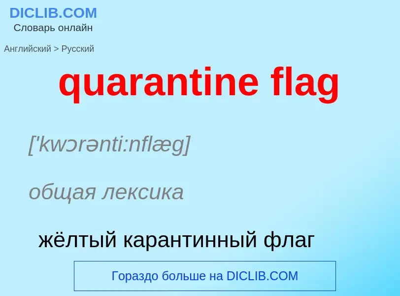 Traduction de &#39quarantine flag&#39 en Russe