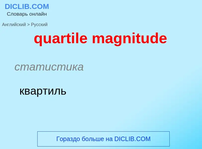 Как переводится quartile magnitude на Русский язык