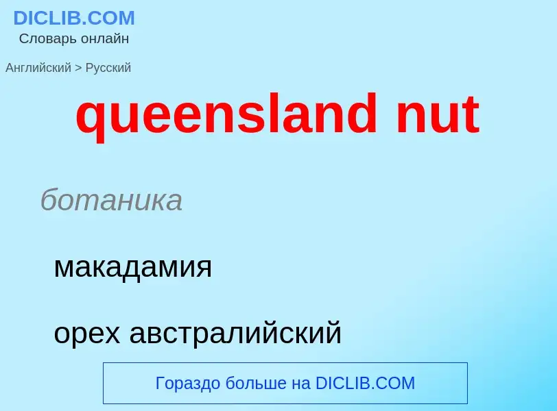 Traduzione di &#39queensland nut&#39 in Russo