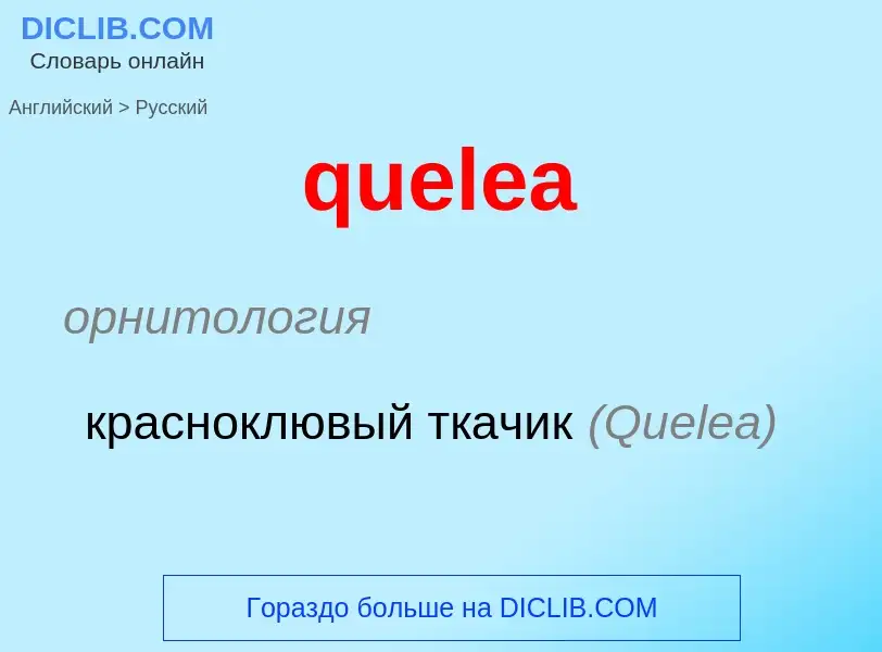 What is the الروسية for quelea? Translation of &#39quelea&#39 to الروسية