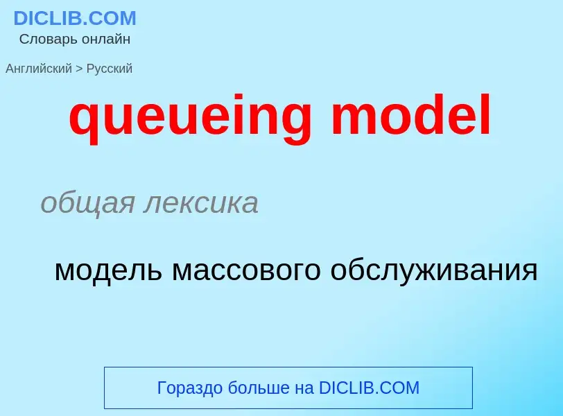 Как переводится queueing model на Русский язык