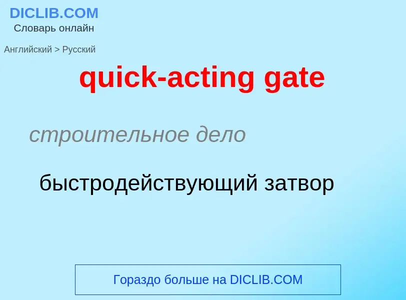 Traduzione di &#39quick-acting gate&#39 in Russo