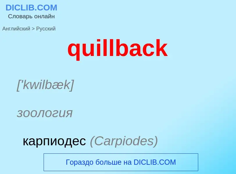 Traduction de &#39quillback&#39 en Russe