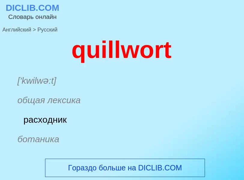 Como se diz quillwort em Russo? Tradução de &#39quillwort&#39 em Russo